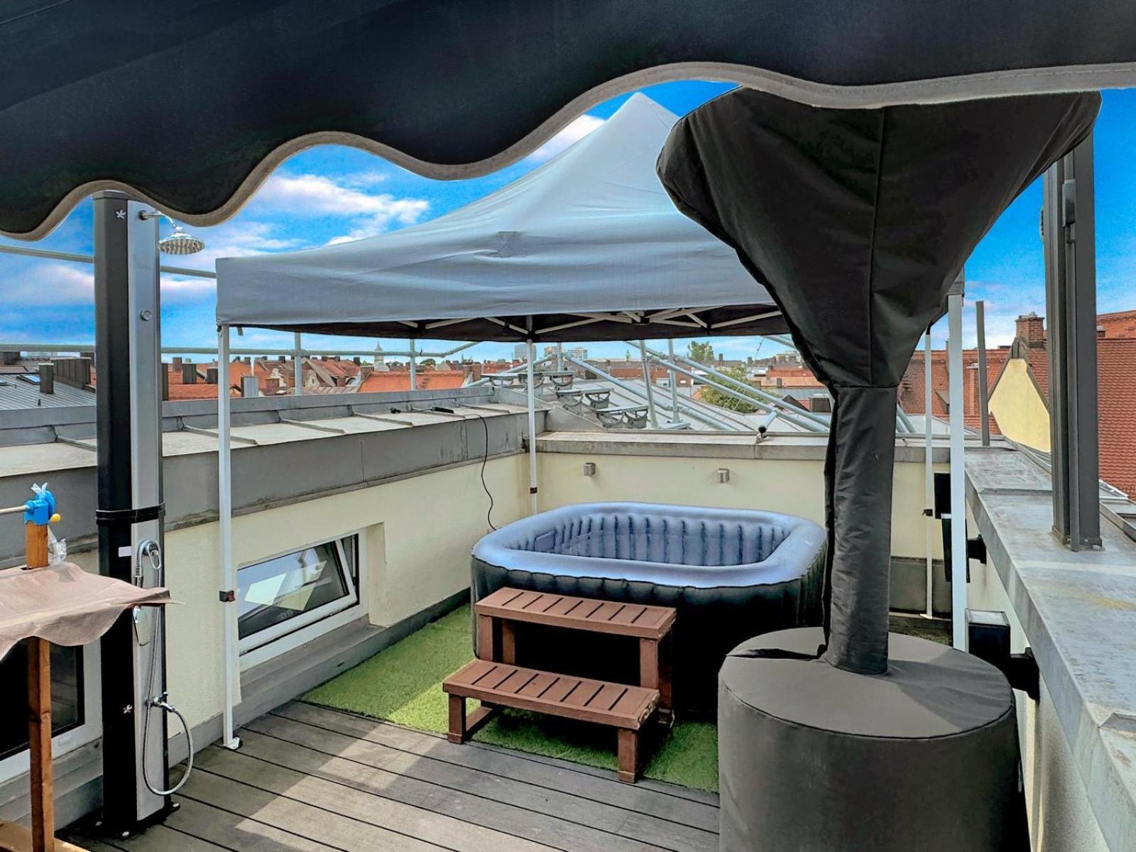 6 Zimmer Maisonette-Penthouse Pool Dachterrasse Luxus Monachium Zewnętrze zdjęcie